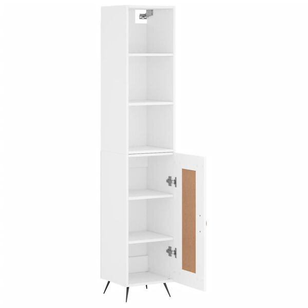 vidaXL Highboard hvit 34,5x34x180 cm konstruert tre