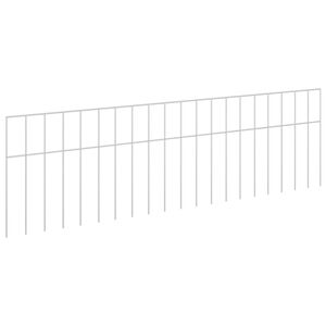 vidaXL Hagegjerdepanel 48 stk. 100 x 30 cm Galvanisert st&aring;l S&oslash;lv