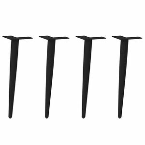 vidaXL Salongbordben konisk form 4 stk svart 30-31 cm st&aring;l