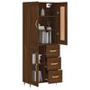 vidaXL Highboard brun eik 69,5x34x180 cm konstruert tre