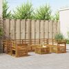 vidaXL Sofasett 10 pcs Naturlig Solid akasietre