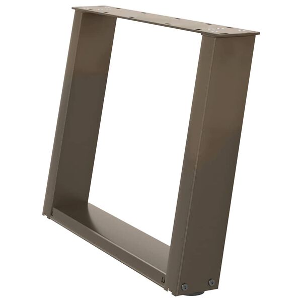 vidaXL Salongbordben U-formet 2 stk naturst&aring;l 60 x (42-43) cm st&aring;l