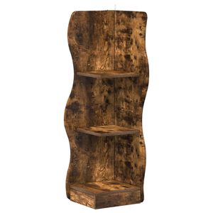 vidaXL Hj&oslash;rnehylle R&oslash;kt Eik 34 x 33 x 102 cm Konstruert tre