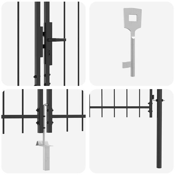 vidaXL Hageport Svart 175 x 500 cm