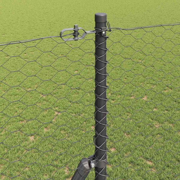 vidaXL Gjerdep&aring;le Gr&aring; 25 x 1,6 m (36 mm nett) St&aring;l og PVC