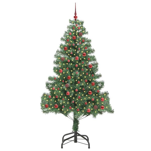 vidaXL Juletre med 300 LED med stativ gr&oslash;nn 210 cm PVC