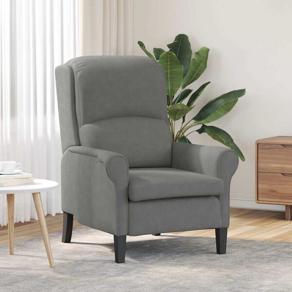 vidaXL lenestol M&oslash;rke gr&aring; 76 x 94 x 102 cm Mikrofiber