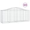 vidaXL Gabionkurver buede 25 stk 200x50x80/100 cm galvanisert jern