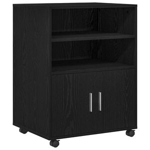 vidaXL Kabinett Svart Eik 60 x 48 x 74.5 cm Med hjul