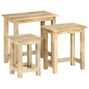 vidaXL Stablebord 3 stk heltre mango