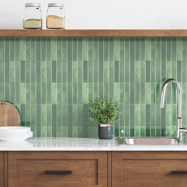 vidaXL Rektangul&aelig;r flis 10 pcs M&oslash;rkegr&oslash;nn 29 x 23 x 0,08 cm