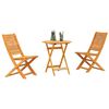 vidaXL Sammenleggbart Bistrosett 3 pcs Brun heltre akasie