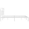 vidaXL Sengeramme i metall med hodegavl hvit 135x190 cm