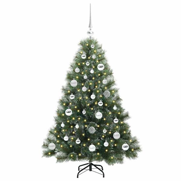 vidaXL Kunstig juletre med 150 LED med stativ gr&oslash;nn 120 cm PE og PVC