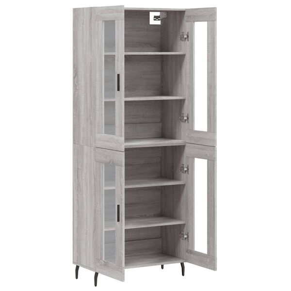 vidaXL Highboard gr&aring; sonoma 69,5x34x180 cm konstruert tre