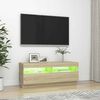 vidaXL TV-benk med LED-lys sonoma eik 100x35x40 cm