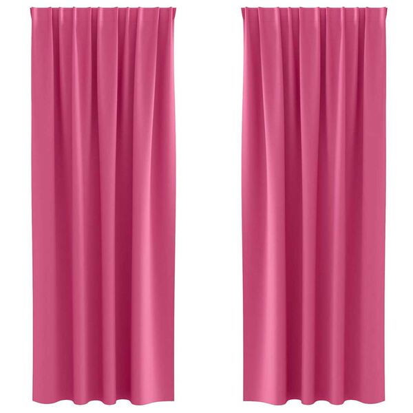 vidaXL M&oslash;rkleggende Gardiner med Ringer 2 pcs Lys Rosa 245 x 140 cm