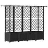vidaXL Hevet Bed med Trellis og Tak Svart 202 x 40 x 136 cm PP