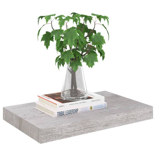 vidaXL Flytende vegghyller 2 stk betonggrå 40x23x3,8 cm MDF
