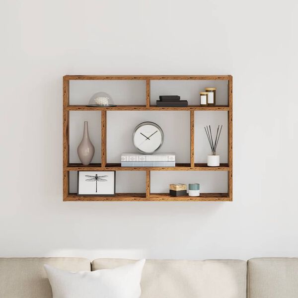 vidaXL Vegghylle gammelt tre 75x16x55 cm konstruert tre