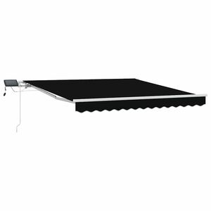 vidaXL Uttrekkbar markise Svart 350 x 250 cm Stoff og Aluminium