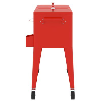 vidaXL Kjølevogn med hjul rød 92x43x89 cm