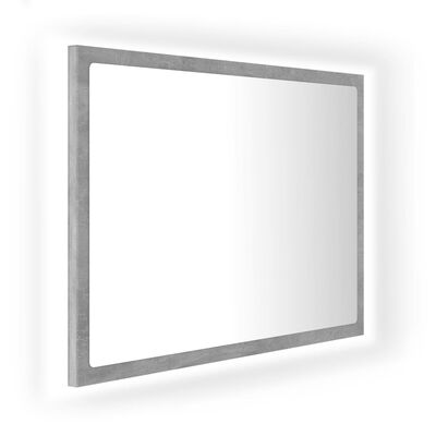 vidaXL LED-badespeil betonggrå 60x8,5x37 cm akryl