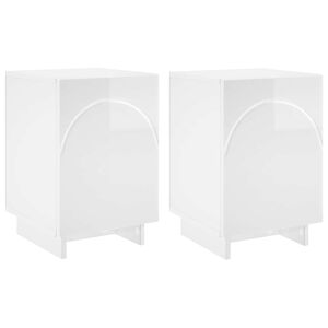 vidaXL Nattbordskap 2 stk. H&oslash;yglans hvit 33,5 x 34,5 x 50 cm