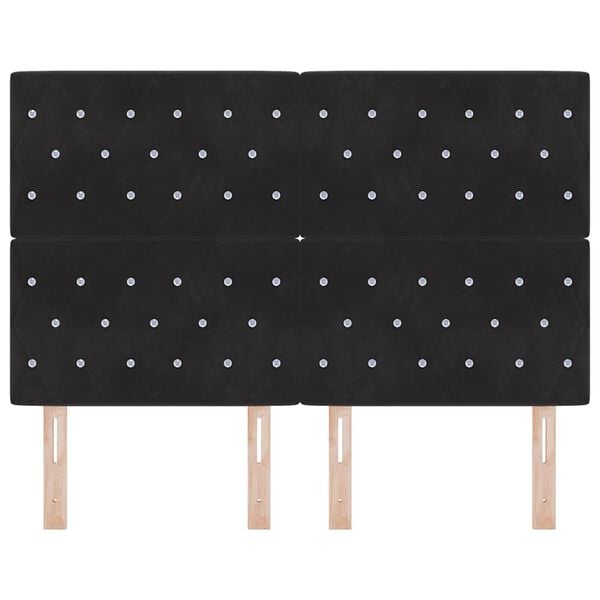 vidaXL Hodegavl med hodegjerde Svart 144 cm Kunstl&aelig;r