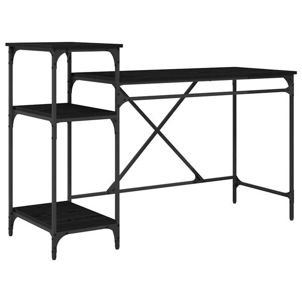 vidaXL Skrivebord Svart Eik 135 x 50 x 90 cm Konstruert tre