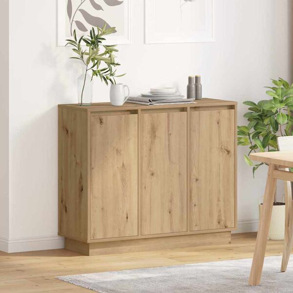 vidaXL LED sideboard Artisan Eik 90 x 32 x 75 cm Konstruert tre