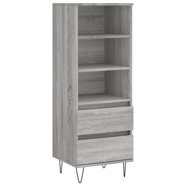 vidaXL Highboard gr&aring; sonoma 40x36x110 cm konstruert tre