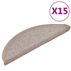 vidaXL Trappematter 15 stk 56x17x3 cm lysebrune halvrund