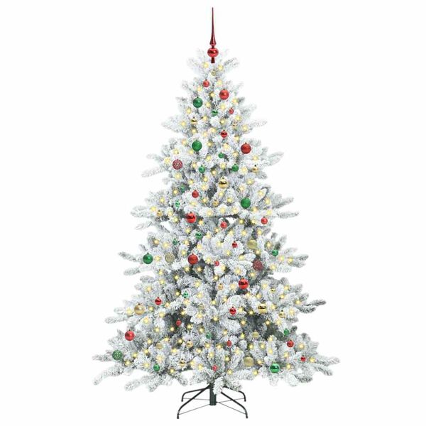 vidaXL Kunstig sammensatt juletre med 300 LED Hvit 210 cm PVC