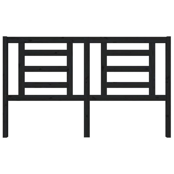vidaXL Sengegavl svart 166x4x100 cm heltre furu