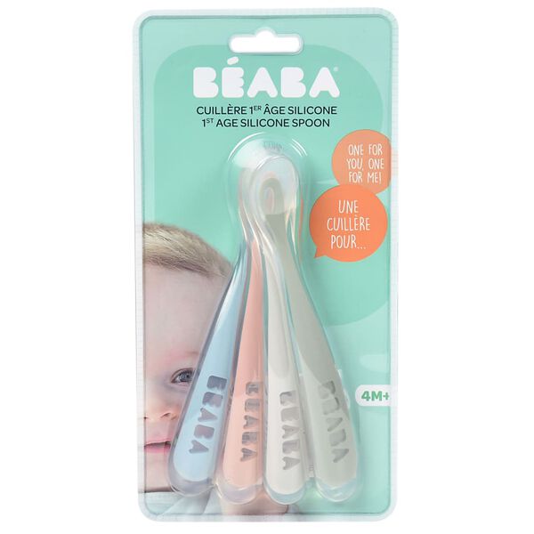 Beaba Babyskjeer 1st Age Eucalyptus silikon 4 stk