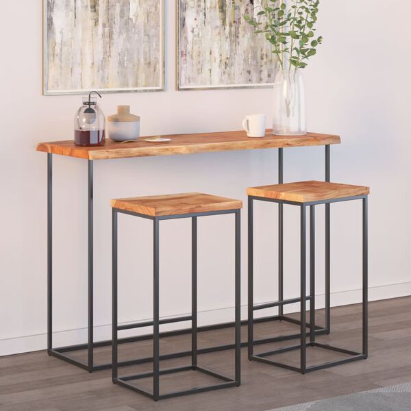 vidaXL Vegghylle 110x40x2,5 cm rektangulær heltre akasie naturlig kant