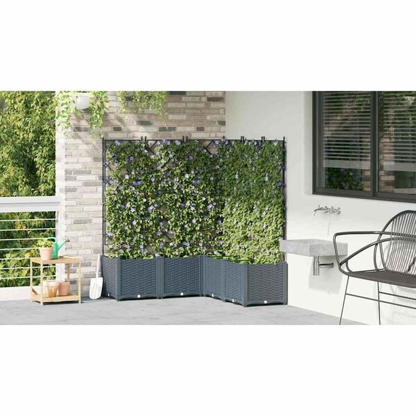 vidaXL Hageblomsterpotte 5 pcs Lys Gr&aring; 120 x 120 x 143 cm St&aring;l