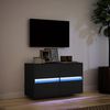 vidaXL Vegghengt TV-benk med LED svart 80x31x45 cm