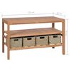 vidaXL Servantskap for bad med 4 kurver heltre teak 132x45x75 cm