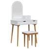 vidaXL Sminkebordsett FAUSKE 4 stk. Hvit 76 x 50 x 143 cm