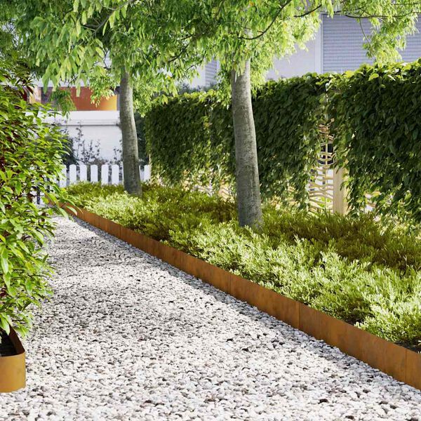 vidaXL Gjerdekant 30 pcs Brun 100 x 0.05 x 20 cm Cortenstål