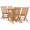 vidaXL Utend&oslash;rs spisestue sammenleggbar 5 deler heltre teak