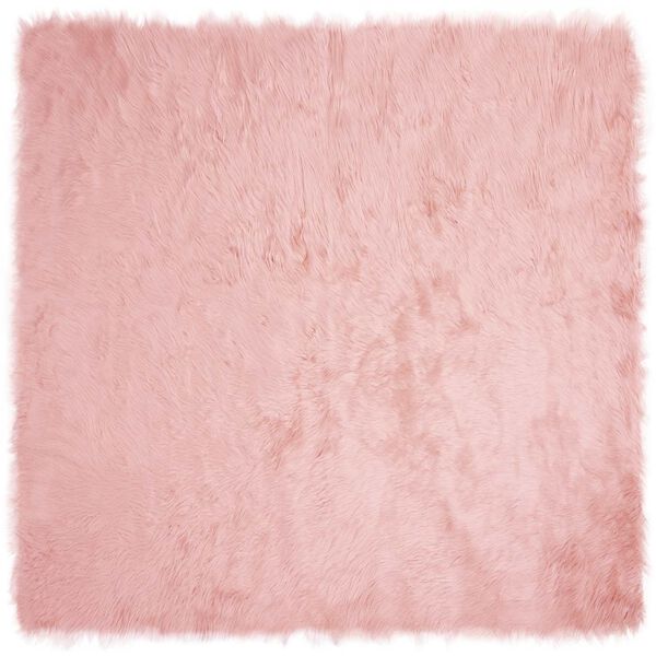 vidaXL Faux Skinnmatte Tafalla Rosa 160 x 160 cm Polyester