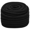 vidaXL Arbeidstau svart 20 mm 25 m polyester