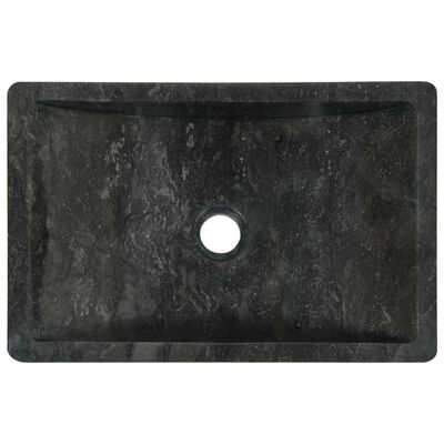 vidaXL Vask 45x30x12 cm marmor høyglans svart