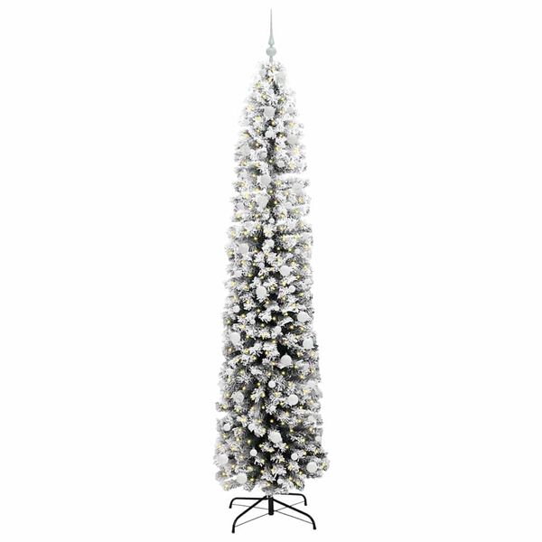 vidaXL Kunstig juletre med 300 LED gr&oslash;nn 240 cm PVC og st&aring;l og plast