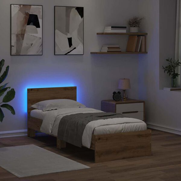 vidaXL Sengestamme Artisan Eik 75 x 190 cm Konstruert tre