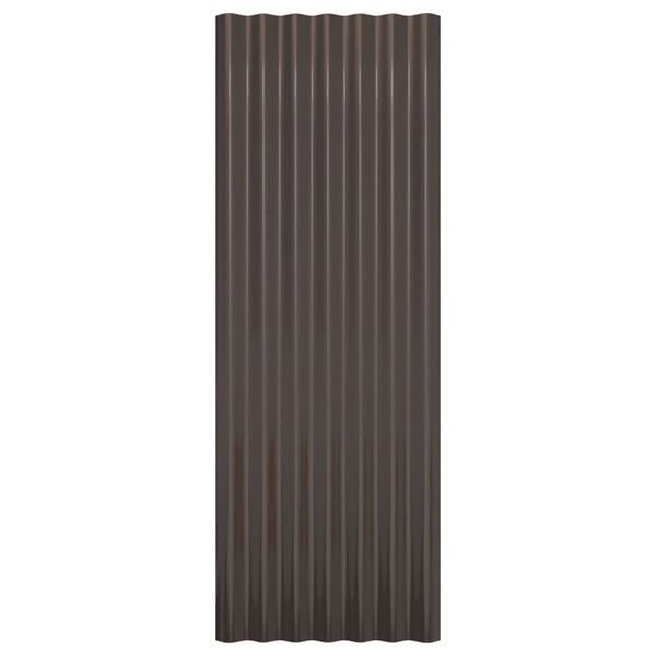 vidaXL Takpaneler 12 stk galvanisert stål brun 100x36 cm