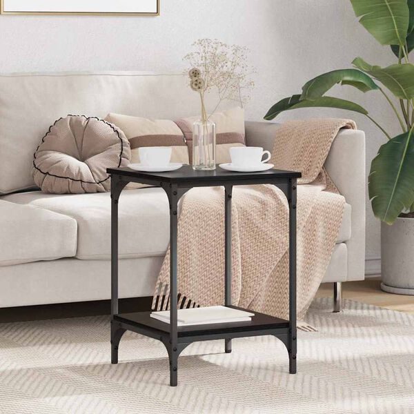 vidaXL Kaffebord Svart Eik 40 x 40 x 55 cm Konstruert tre